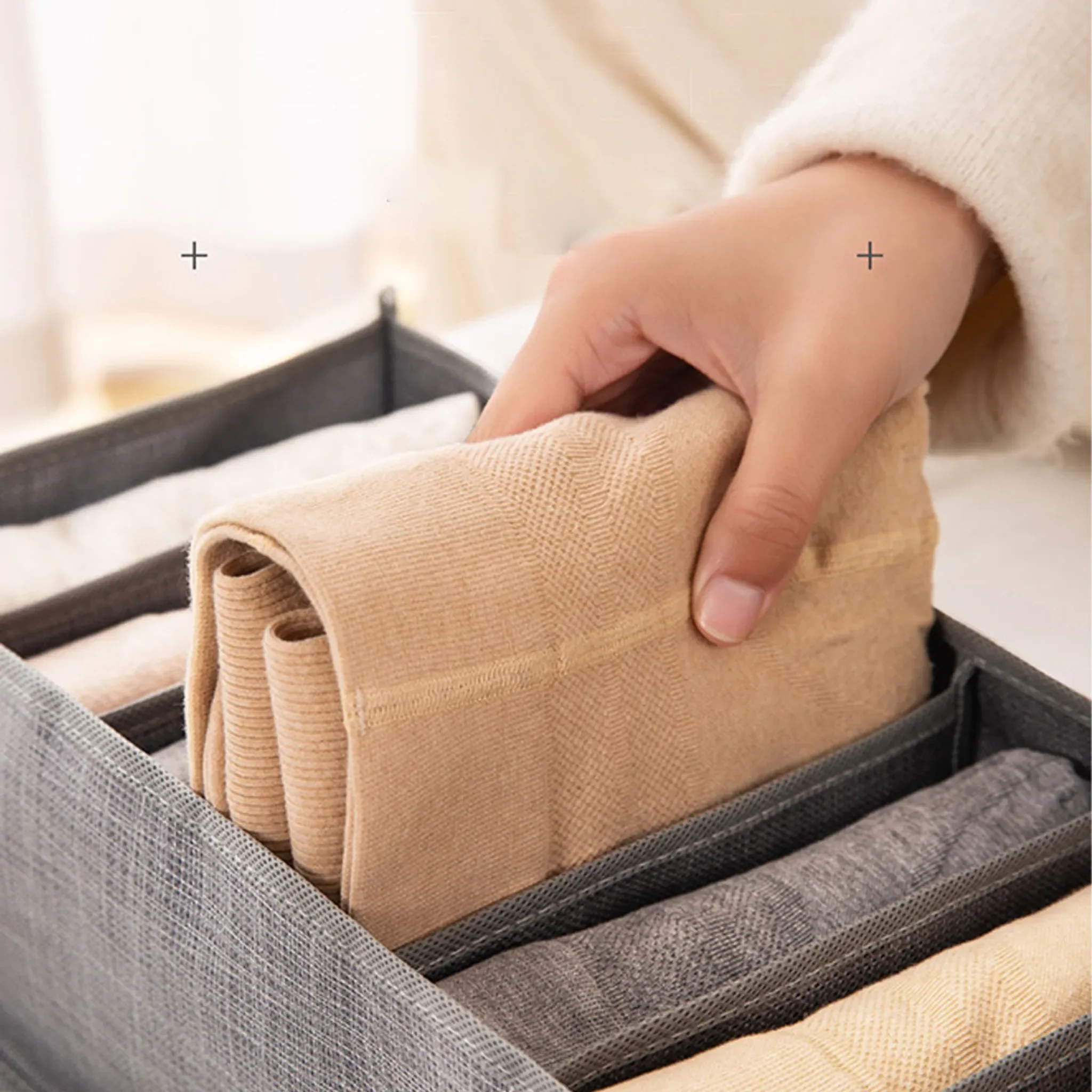 Stapelbarer Kleiderschrank-Organizer – 9 Fächer, dunkelgrau